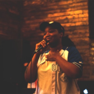 Dijah Payne gives a speech before performing.